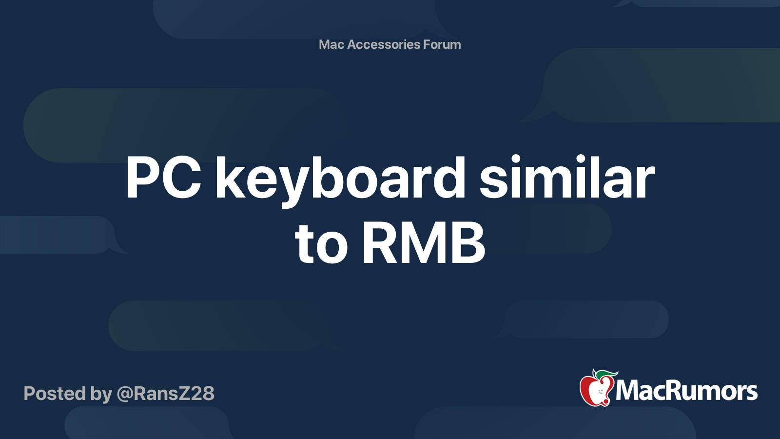 PC keyboard similar to RMB | MacRumors Forums