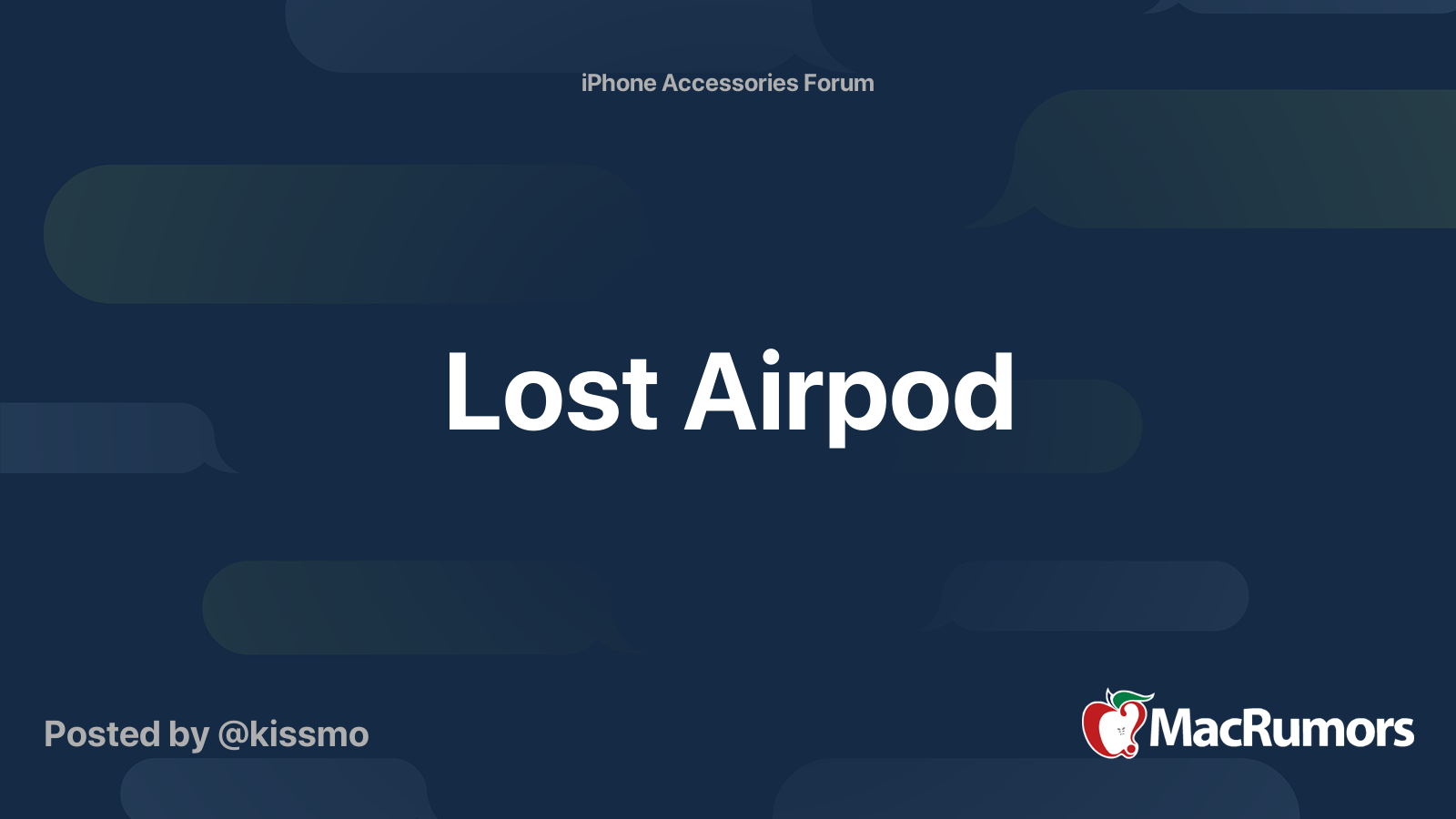 Lost Airpod MacRumors Forums