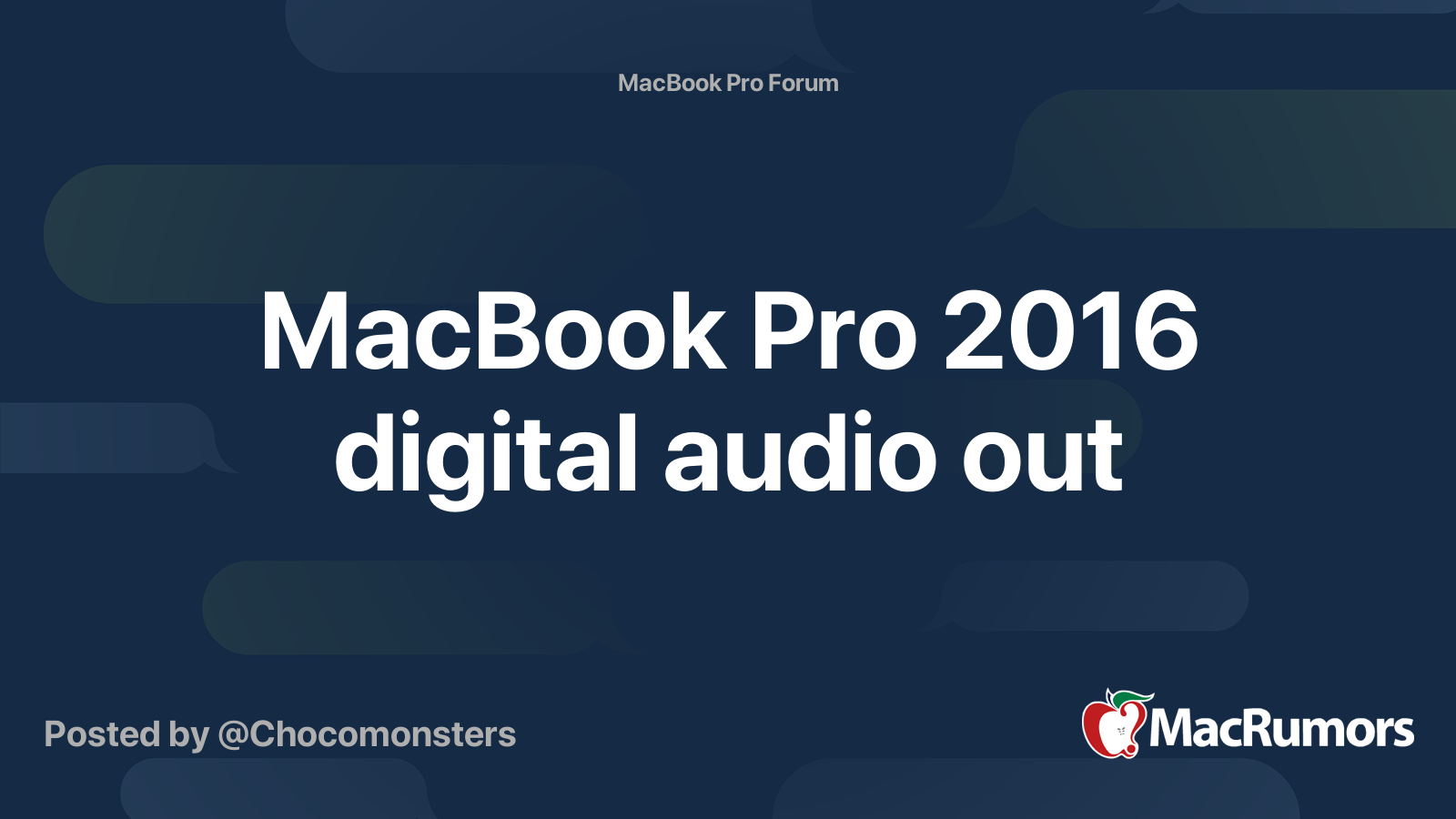 MacBook Pro 2016 digital audio out MacRumors Forums