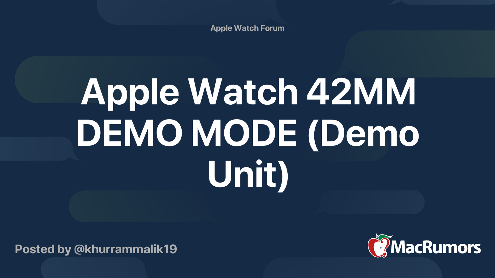 Apple Watch 42mm Demo Mode Demo Unit Macrumors Forums