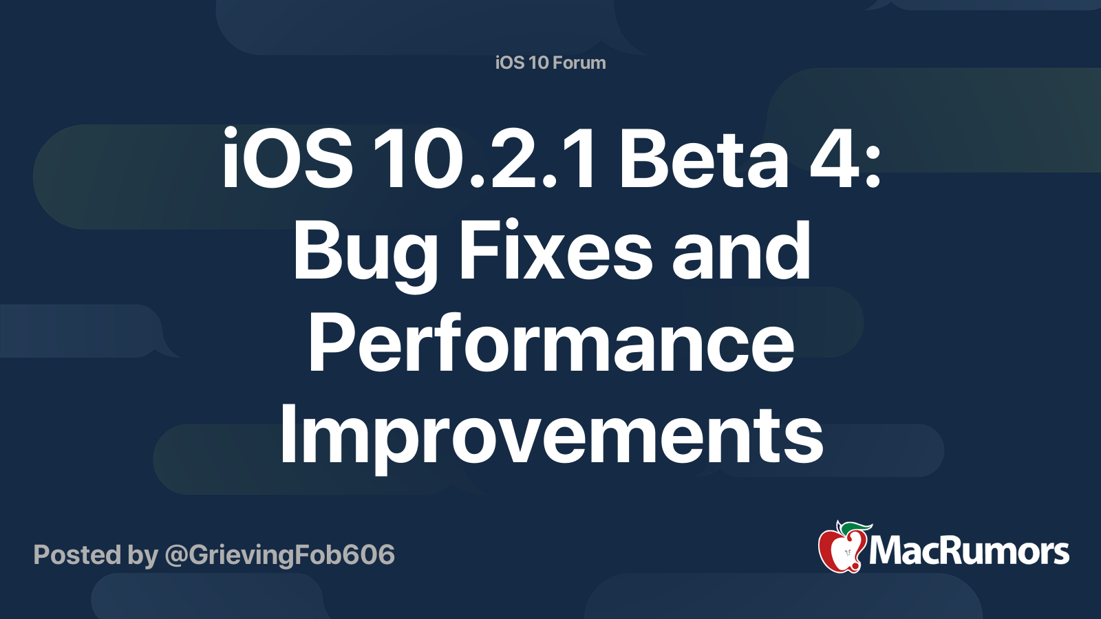 iOS 10.2.1 Beta 4: Bug Fixes and Performance Improvements | MacRumors ...