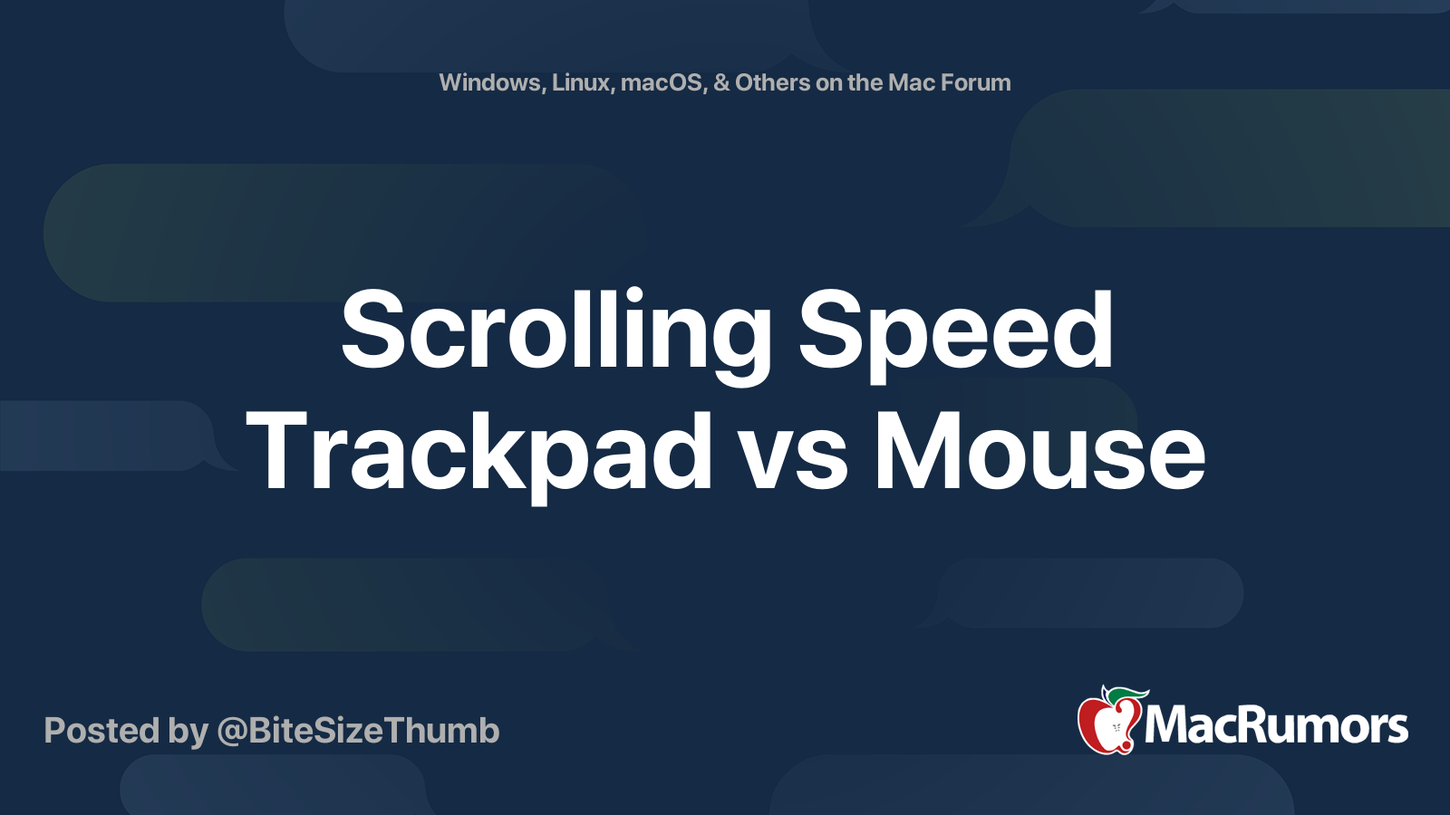 Scrolling Speed Trackpad vs Mouse MacRumors Forums