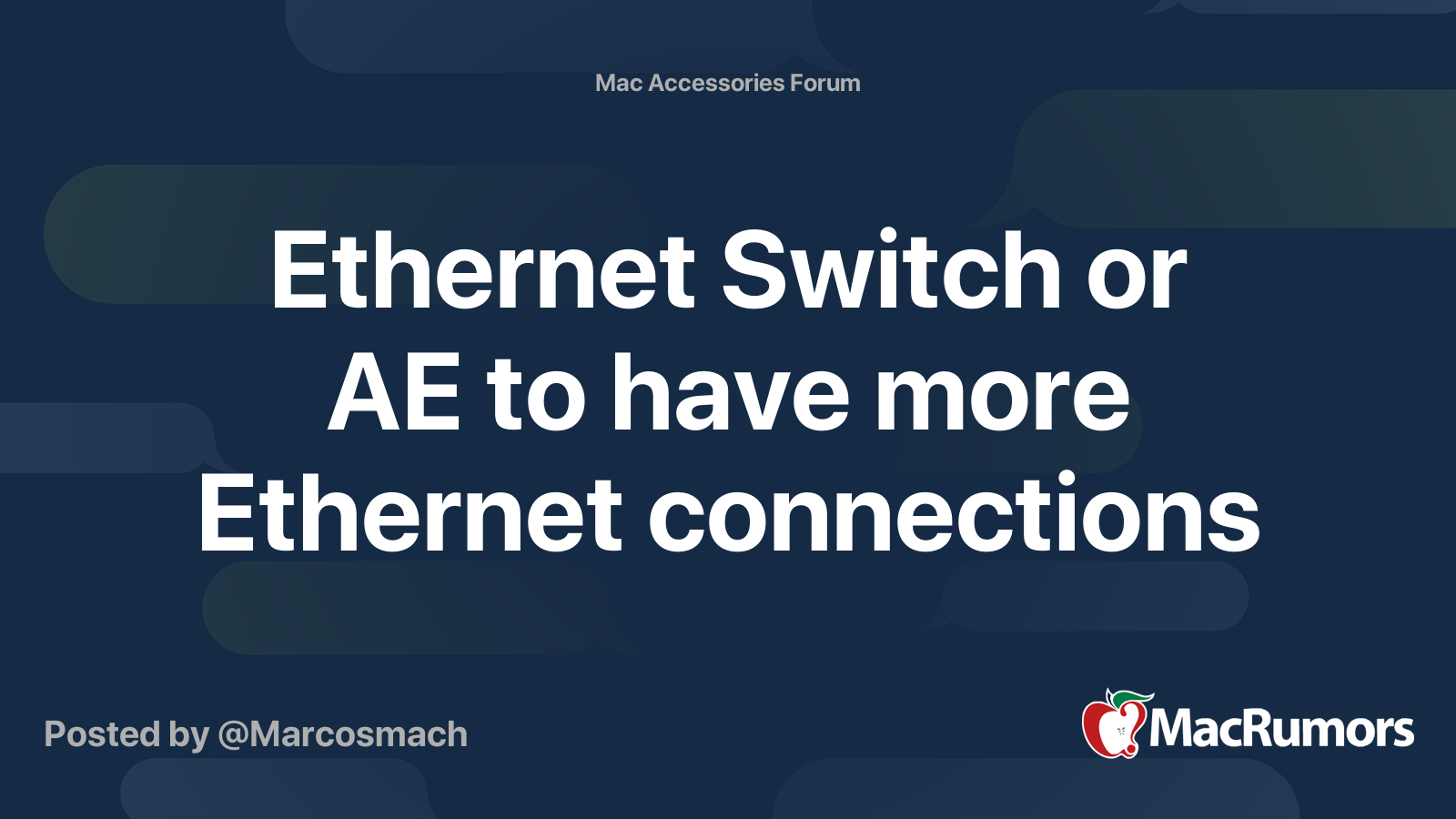 Ethernet Switch Or Ae To Have More Ethernet Connections Macrumors Forums