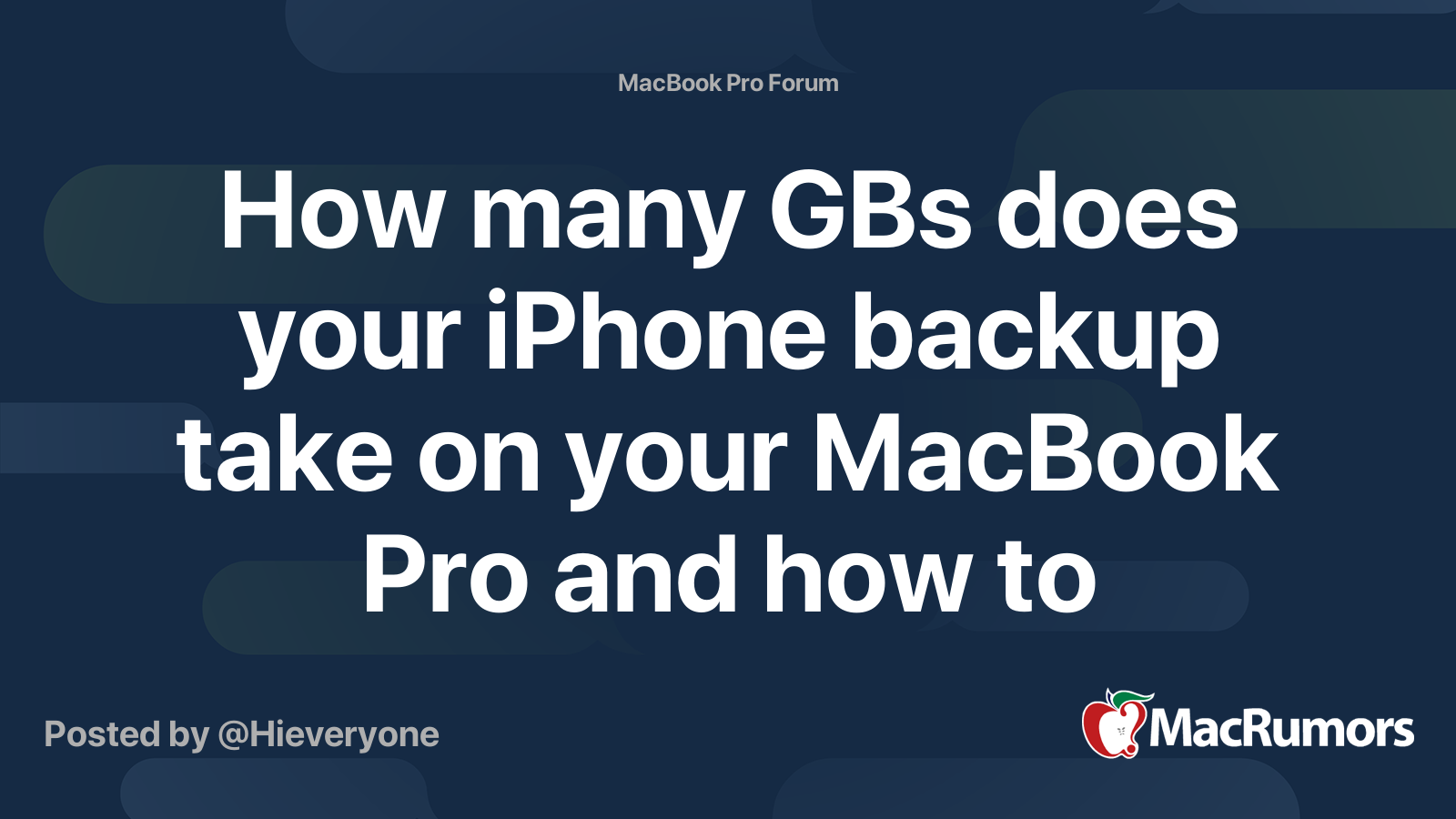 How many GBs does your iPhone backup take on your MacBook Pro and how