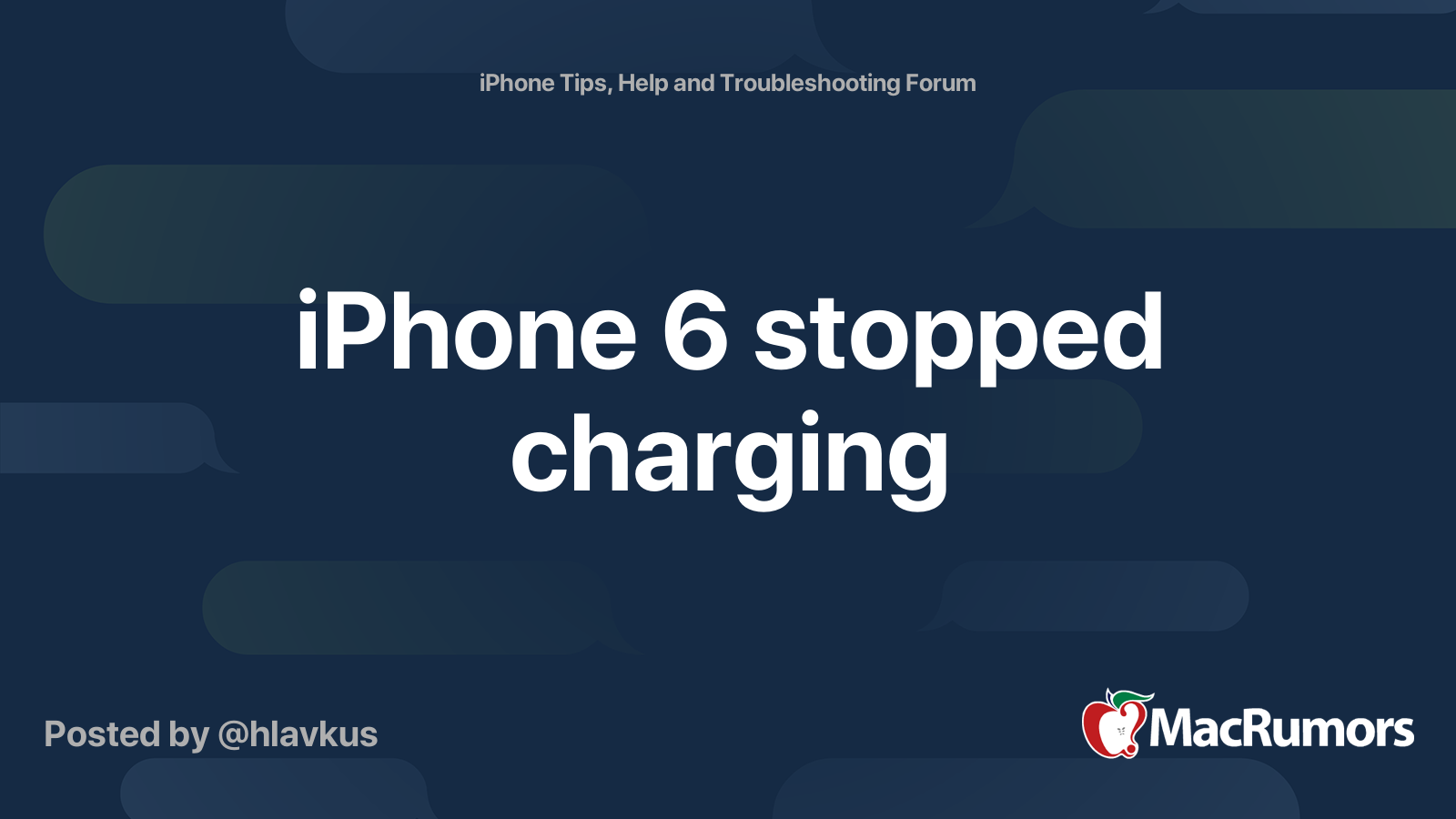 iPhone 6 stopped charging MacRumors Forums