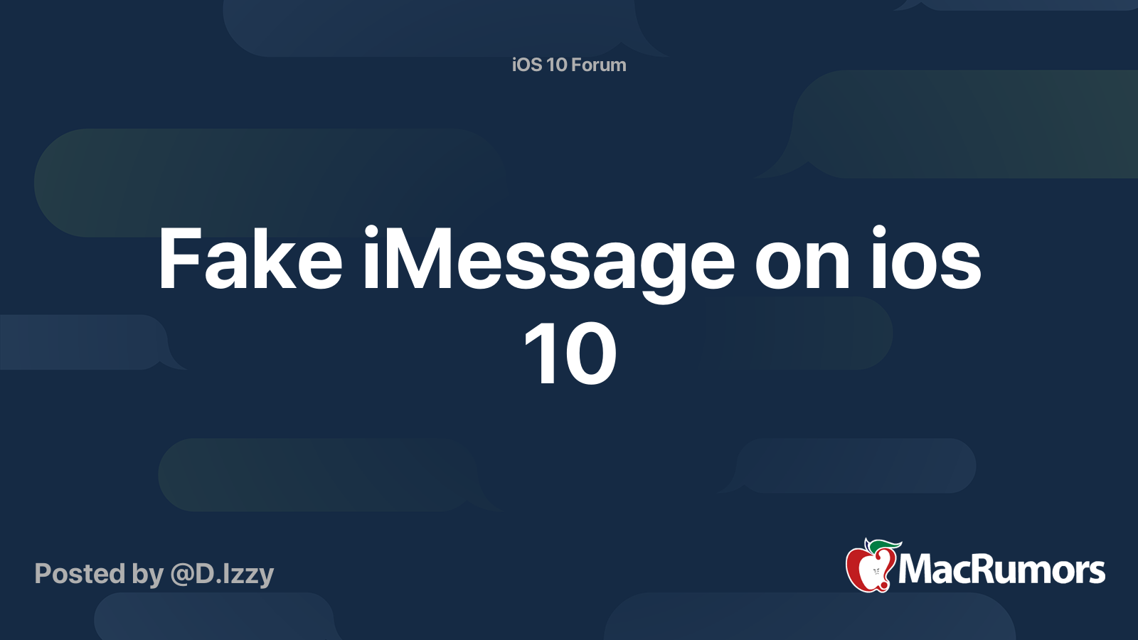 Fake iMessage on ios 10 | MacRumors Forums