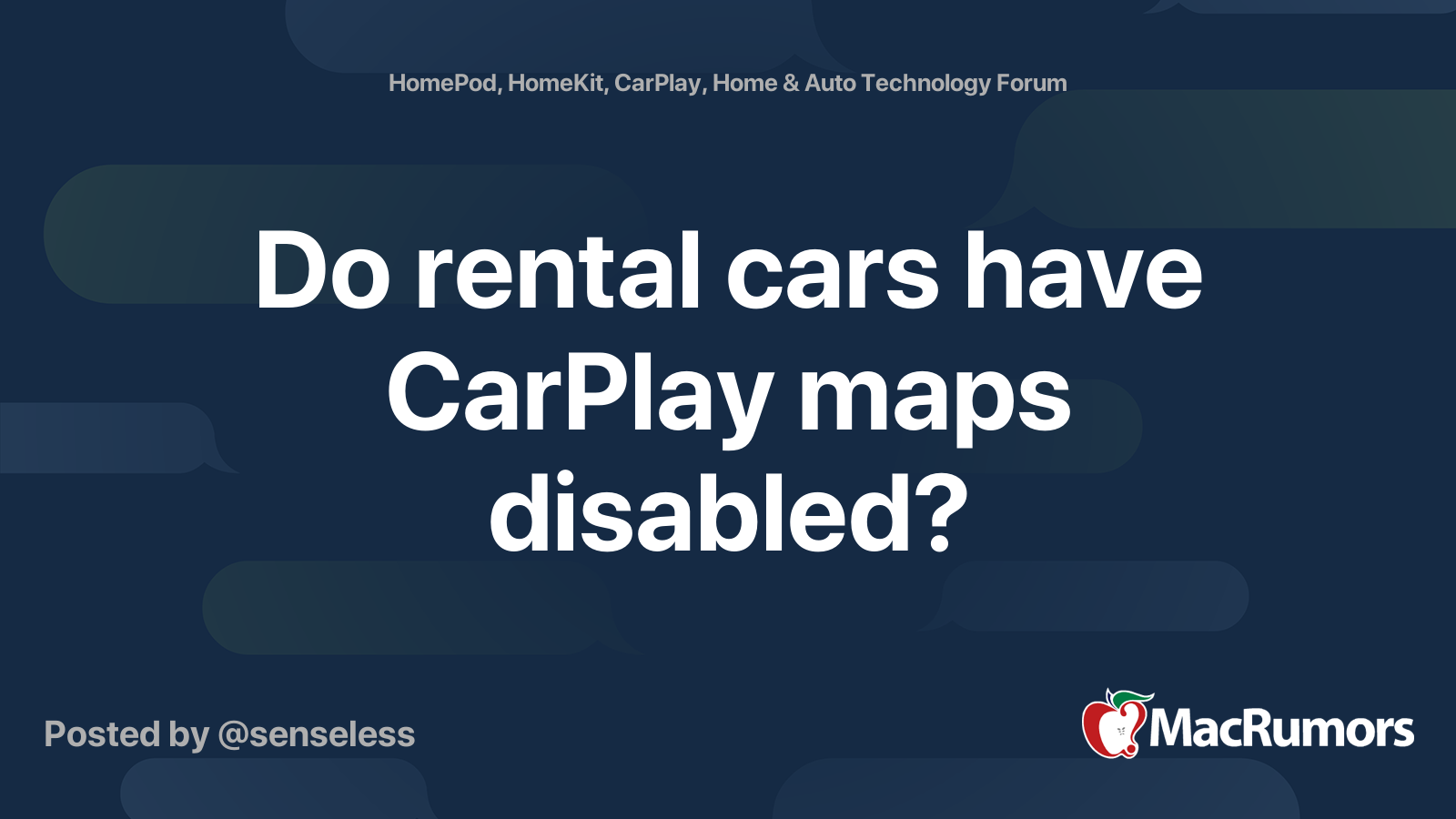 Do rental cars have CarPlay maps disabled? MacRumors Forums