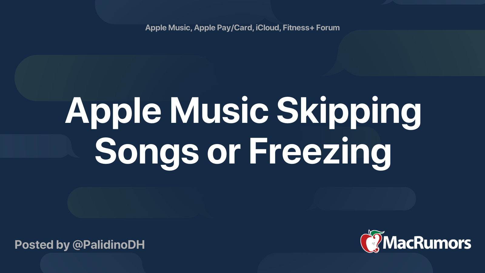 Apple Music Skipping Songs or Freezing | MacRumors Forums