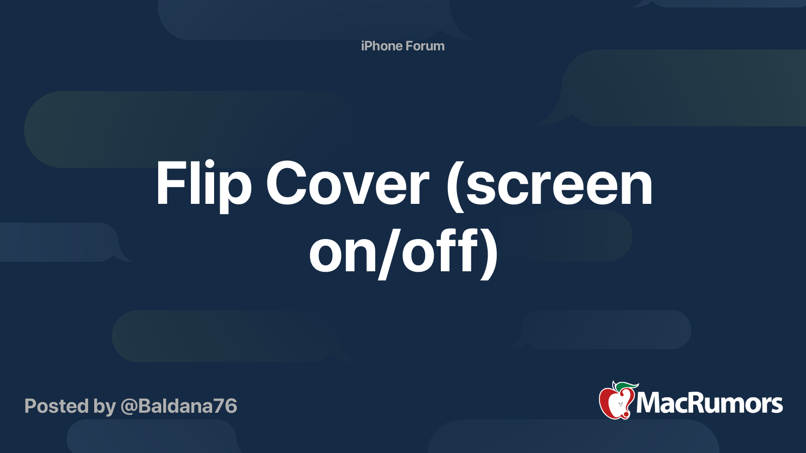 Flip Cover (screen on/off) MacRumors Forums