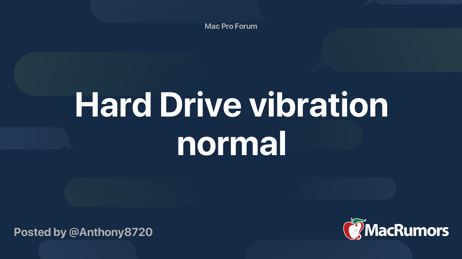 Hard Drive vibration normal MacRumors Forums