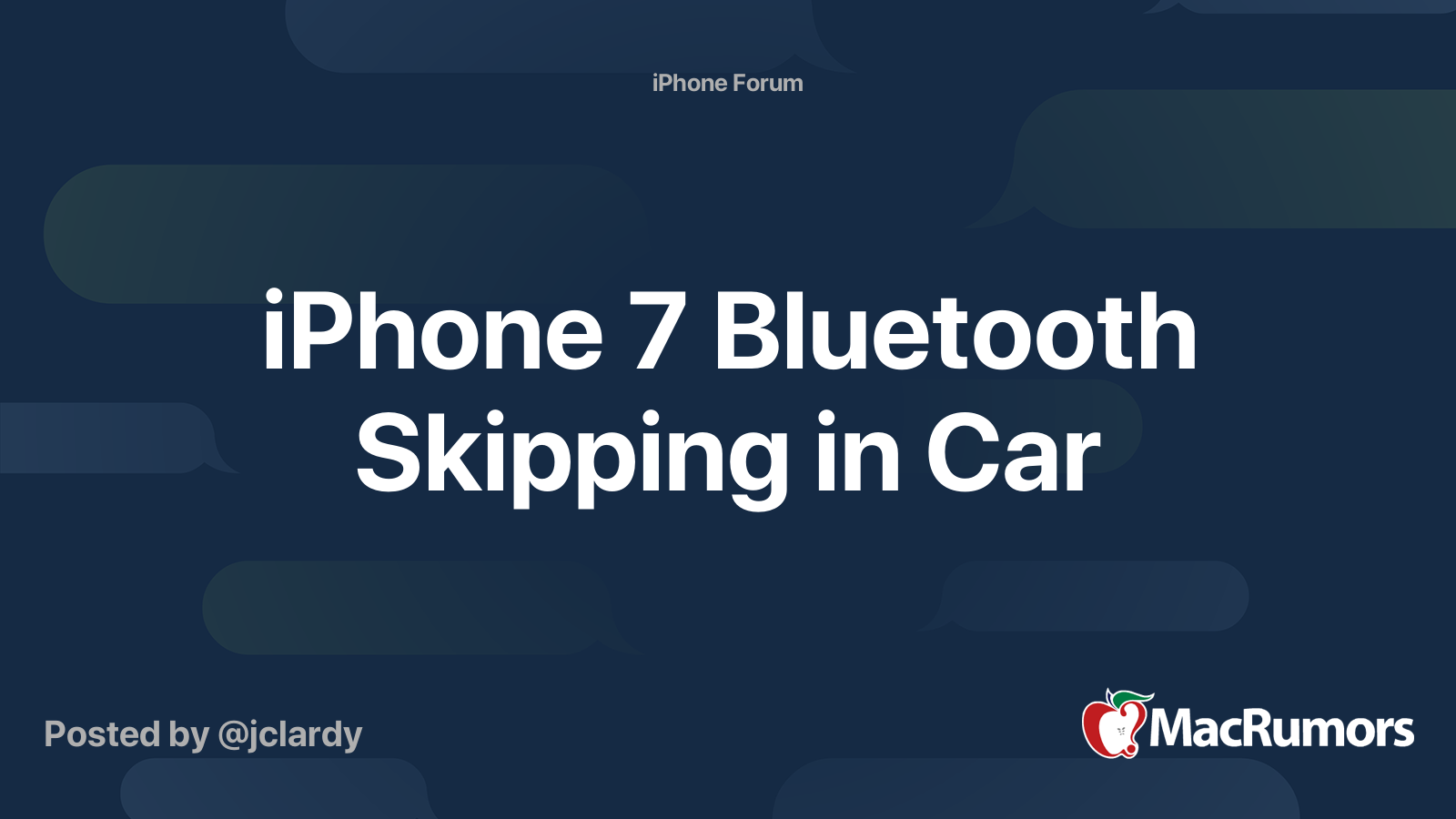 iPhone 7 Bluetooth Skipping in Car MacRumors Forums