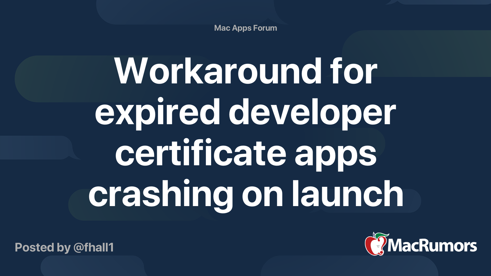 Workaround for expired developer certificate apps crashing on launch