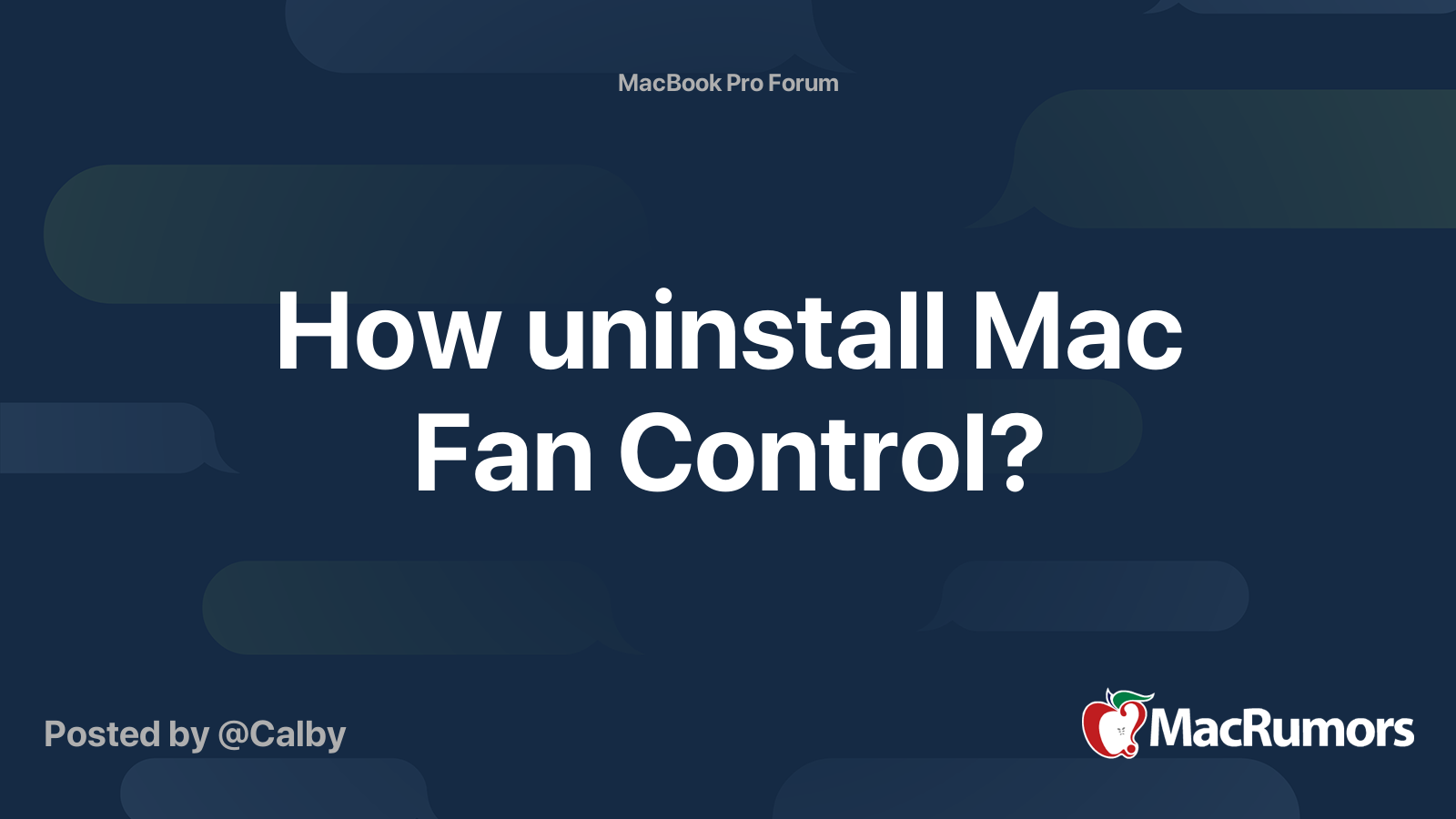 How uninstall Mac Fan Control? MacRumors Forums