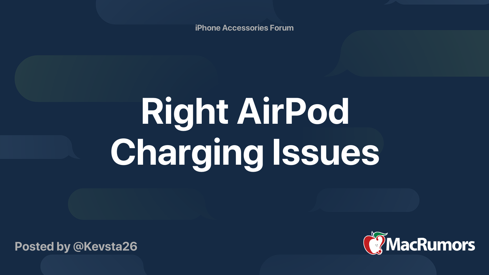 Right AirPod Charging Issues | MacRumors Forums