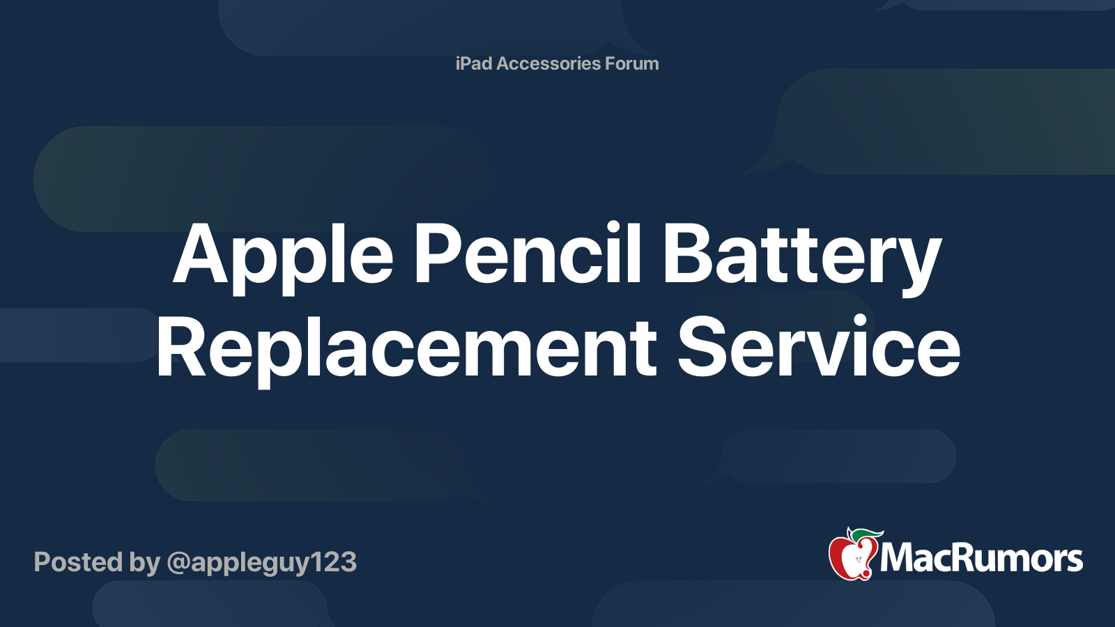 Apple Pencil Battery Replacement Service MacRumors Forums