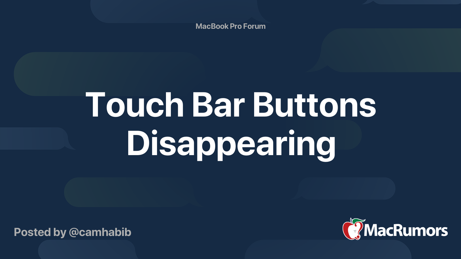 Touch Bar Buttons Disappearing MacRumors Forums