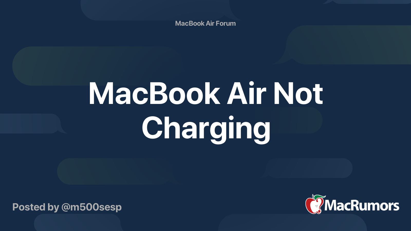 MacBook Air Not Charging | MacRumors Forums