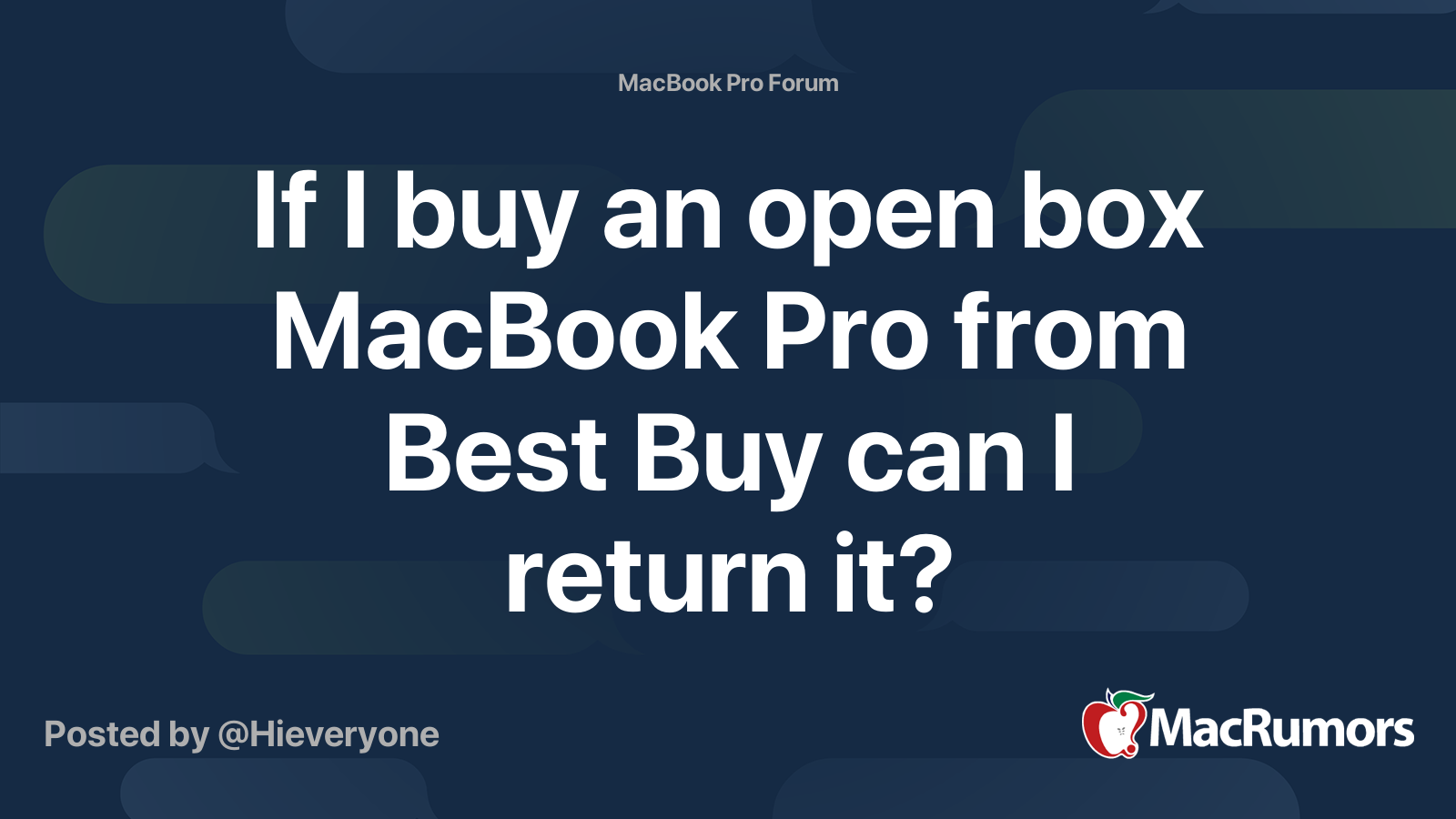 If I buy an open box MacBook Pro from Best Buy can I return it