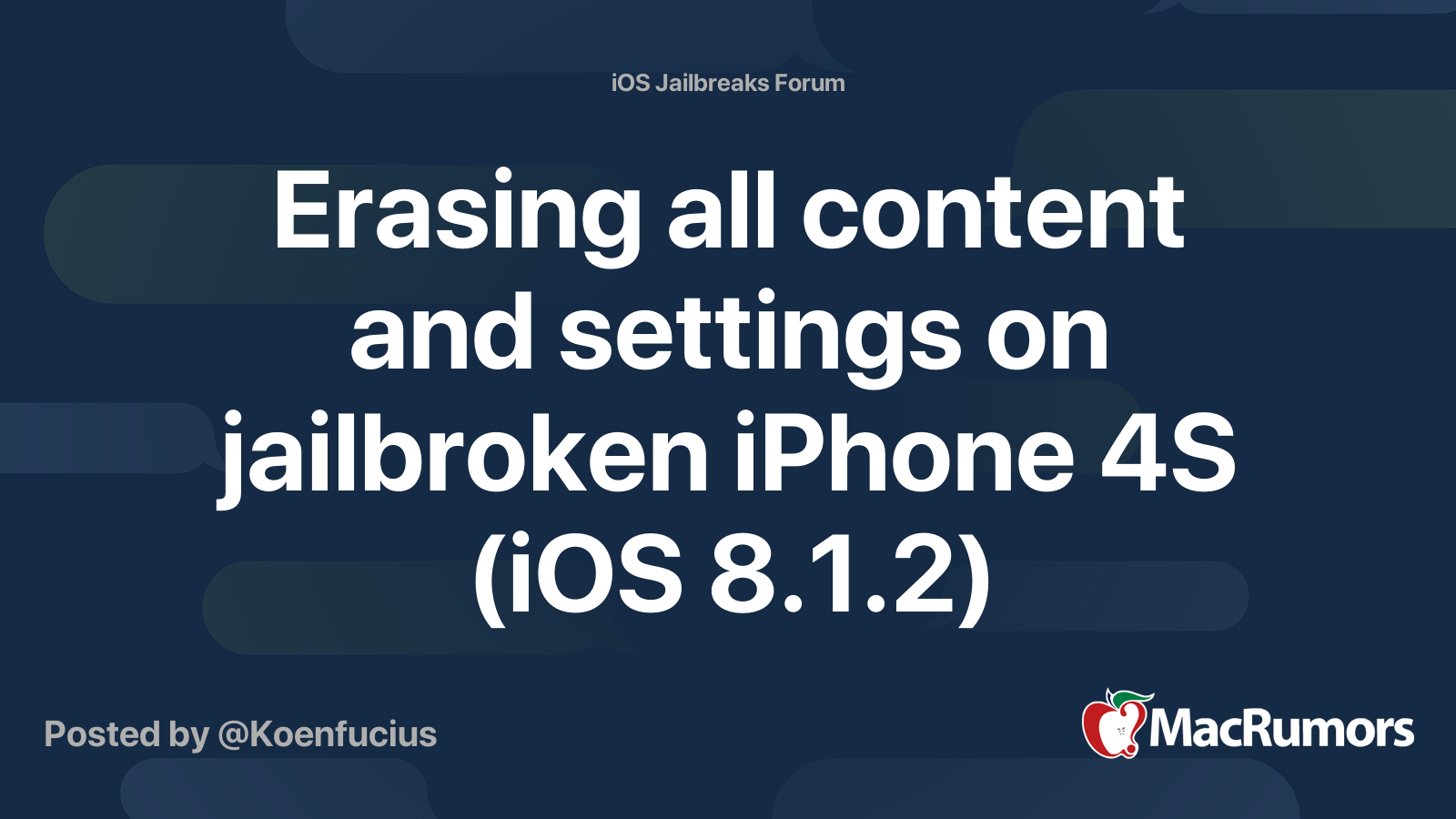 Erasing all content and settings on jailbroken iPhone 4S (iOS 8.1.2