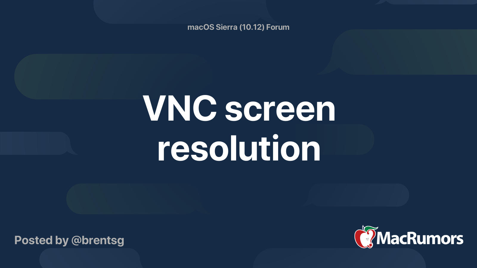 VNC screen resolution | MacRumors Forums