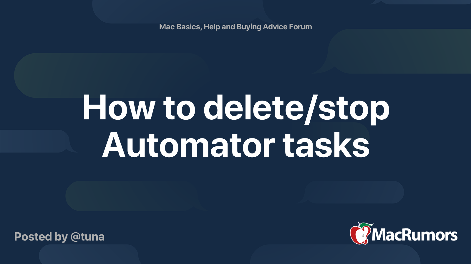 How To Delete stop Automator Tasks MacRumors Forums