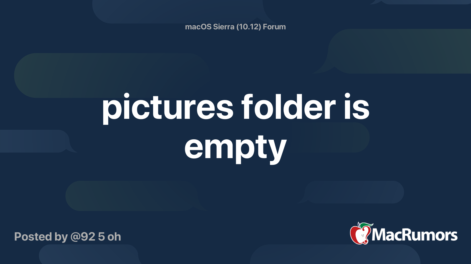 pictures folder is empty | MacRumors Forums