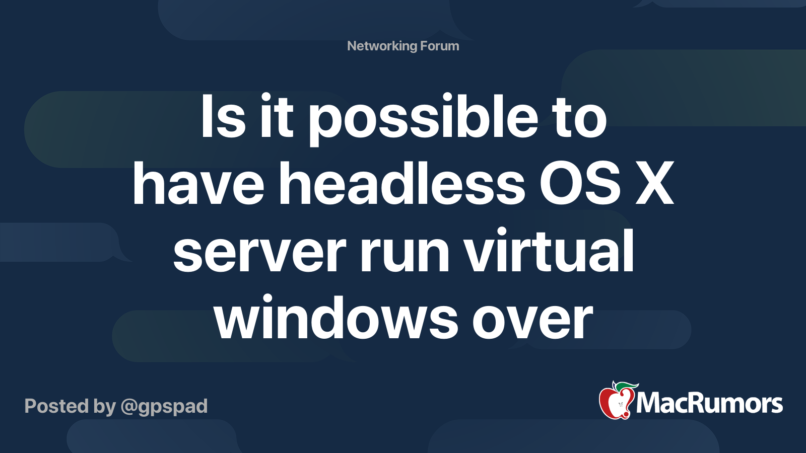 Is it possible to have headless OS X server run virtual windows over