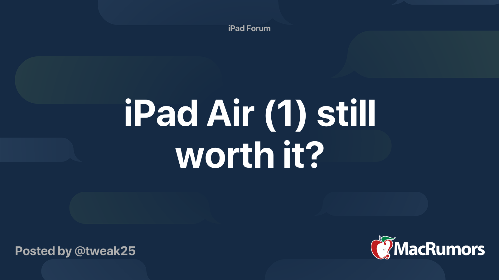 IPad Air 1 Still Worth It MacRumors Forums
