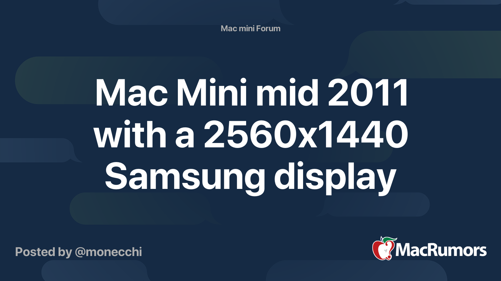 Mac Mini Mid 11 With A 2560x1440 Samsung Display Macrumors Forums