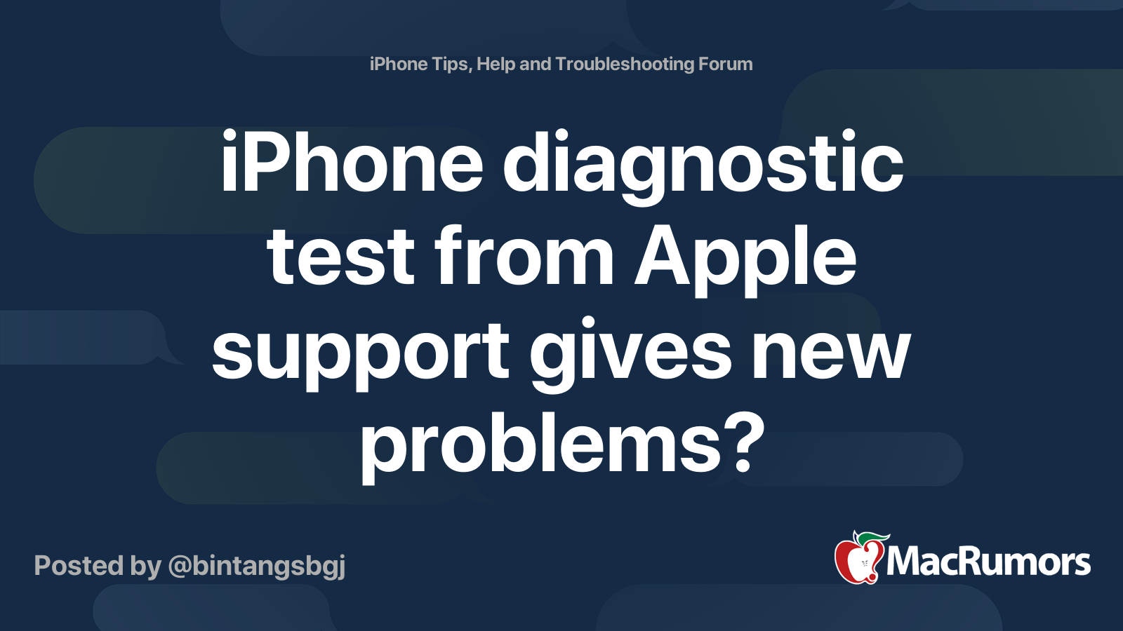 iPhone diagnostic test from Apple support gives new problems