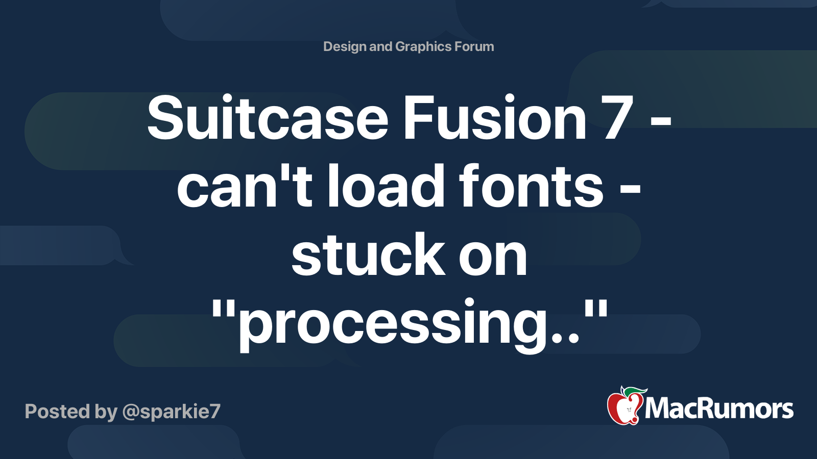 Suitcase Fusion 7 Can T Load Fonts Stuck On Processing Macrumors Forums