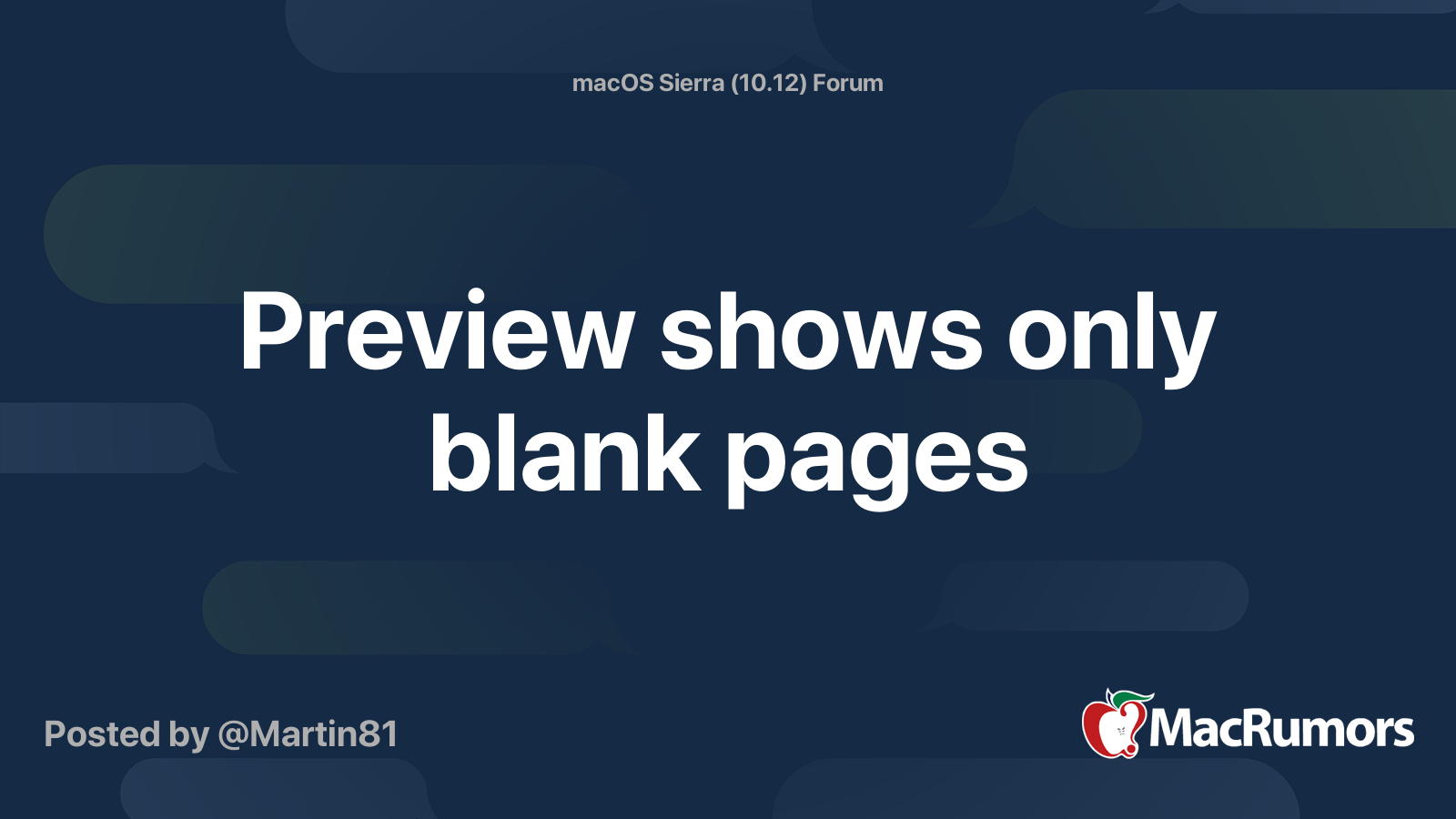 Preview shows only blank pages MacRumors Forums