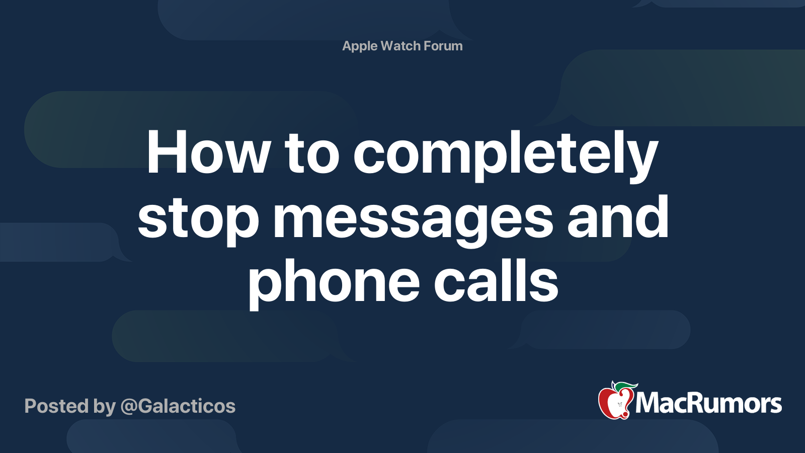 How to completely stop messages and phone calls | MacRumors Forums
