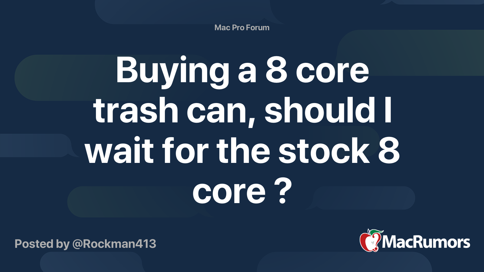 Buying a 8 core trash can, should I wait for the stock 8 core ...