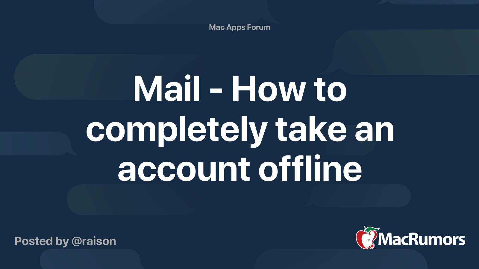 mac os mail account offline