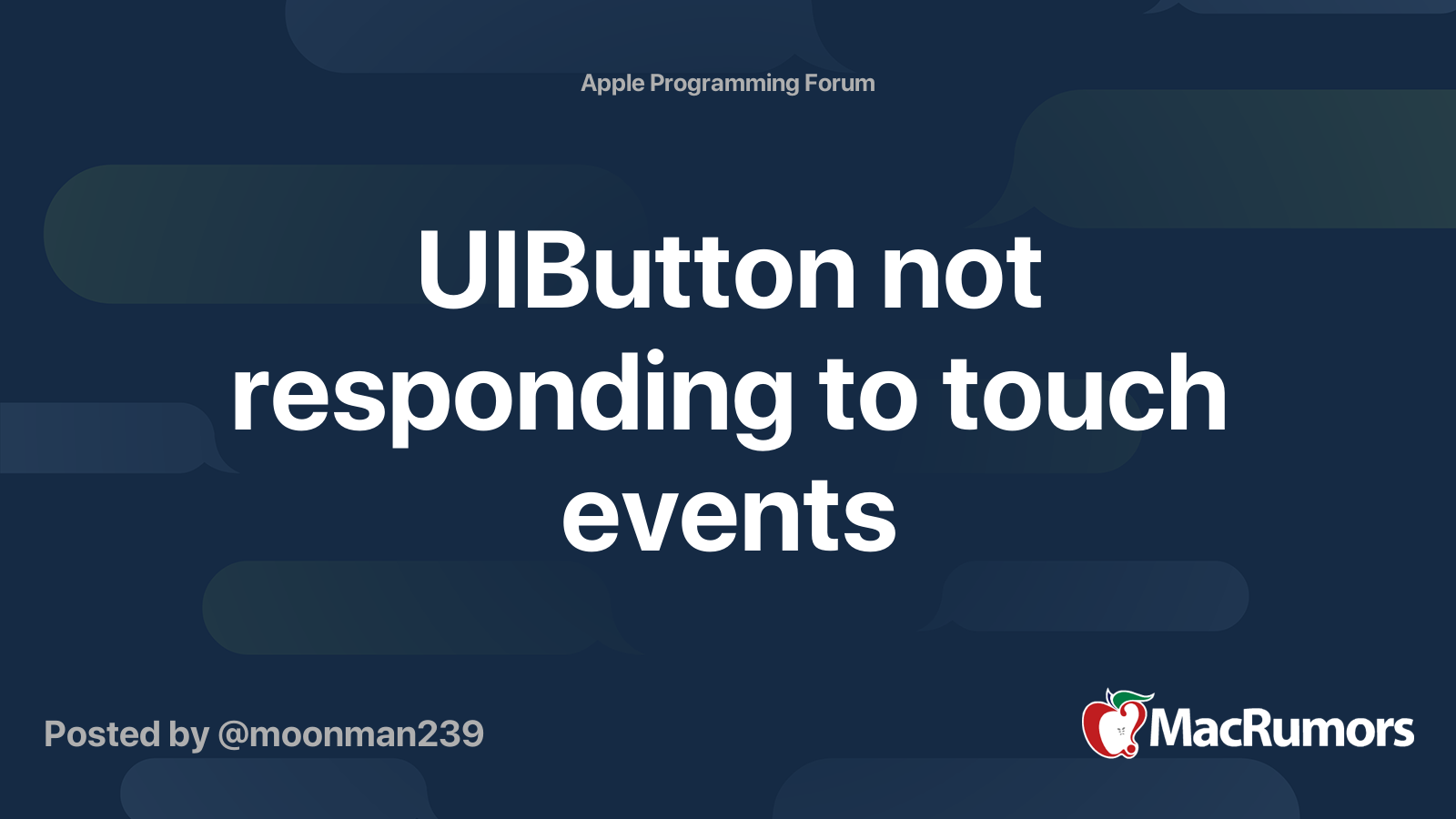 UIButton not responding to touch events | MacRumors Forums