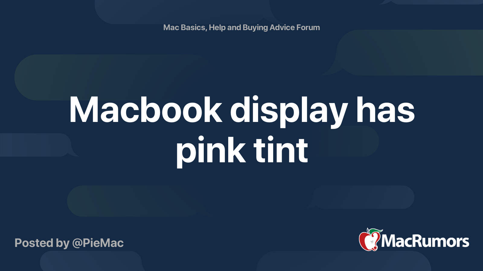Macbook display has pink tint MacRumors Forums