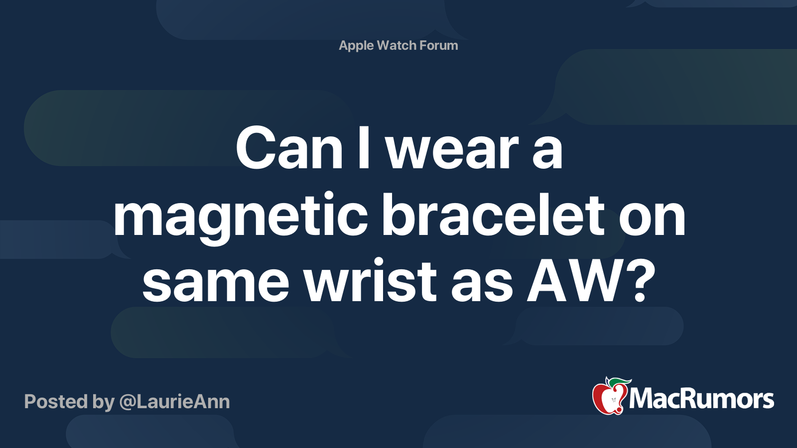 Can I wear a bracelet on same wrist as AW? MacRumors Forums