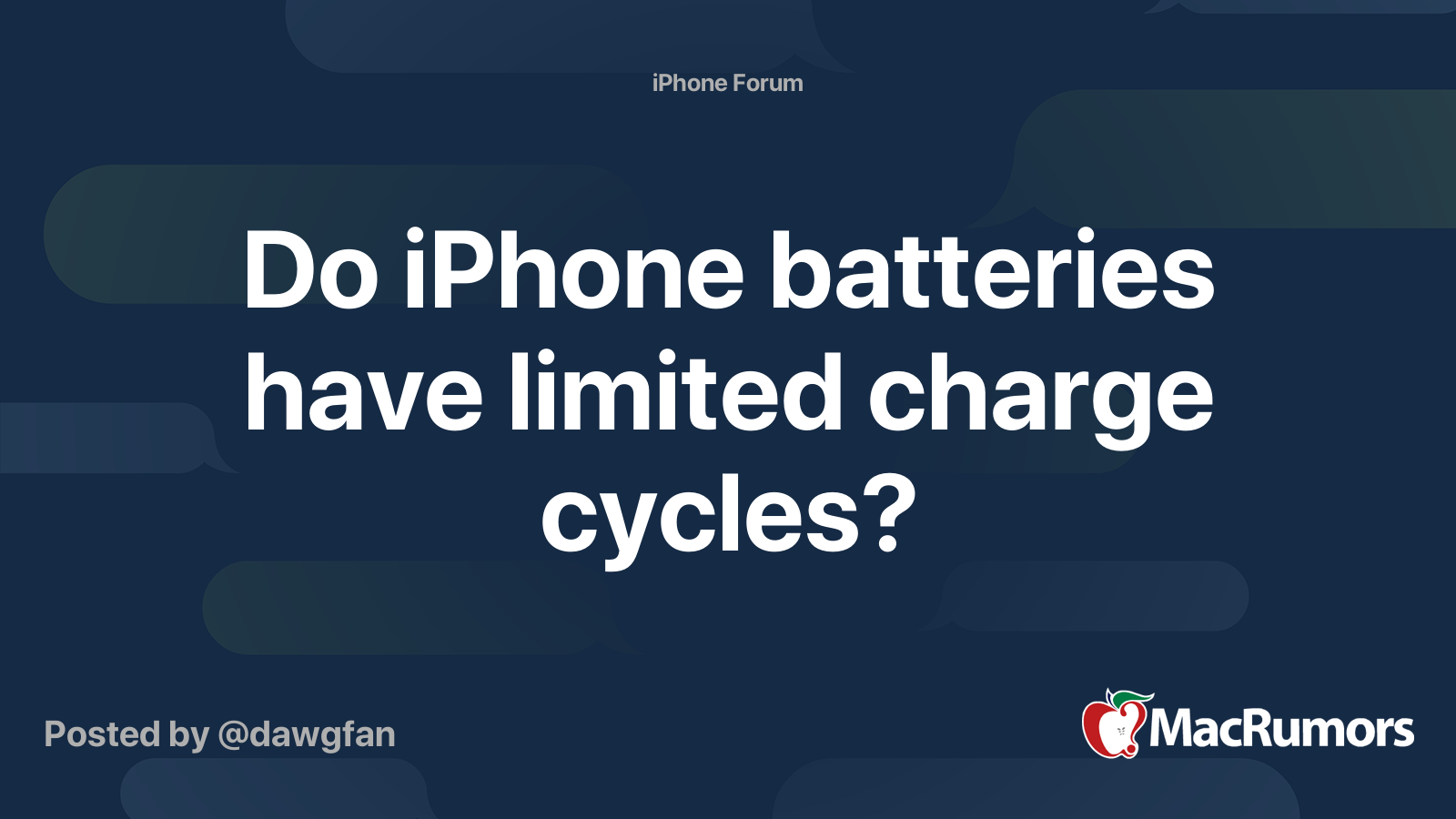 Do iPhone batteries have limited charge cycles? MacRumors Forums