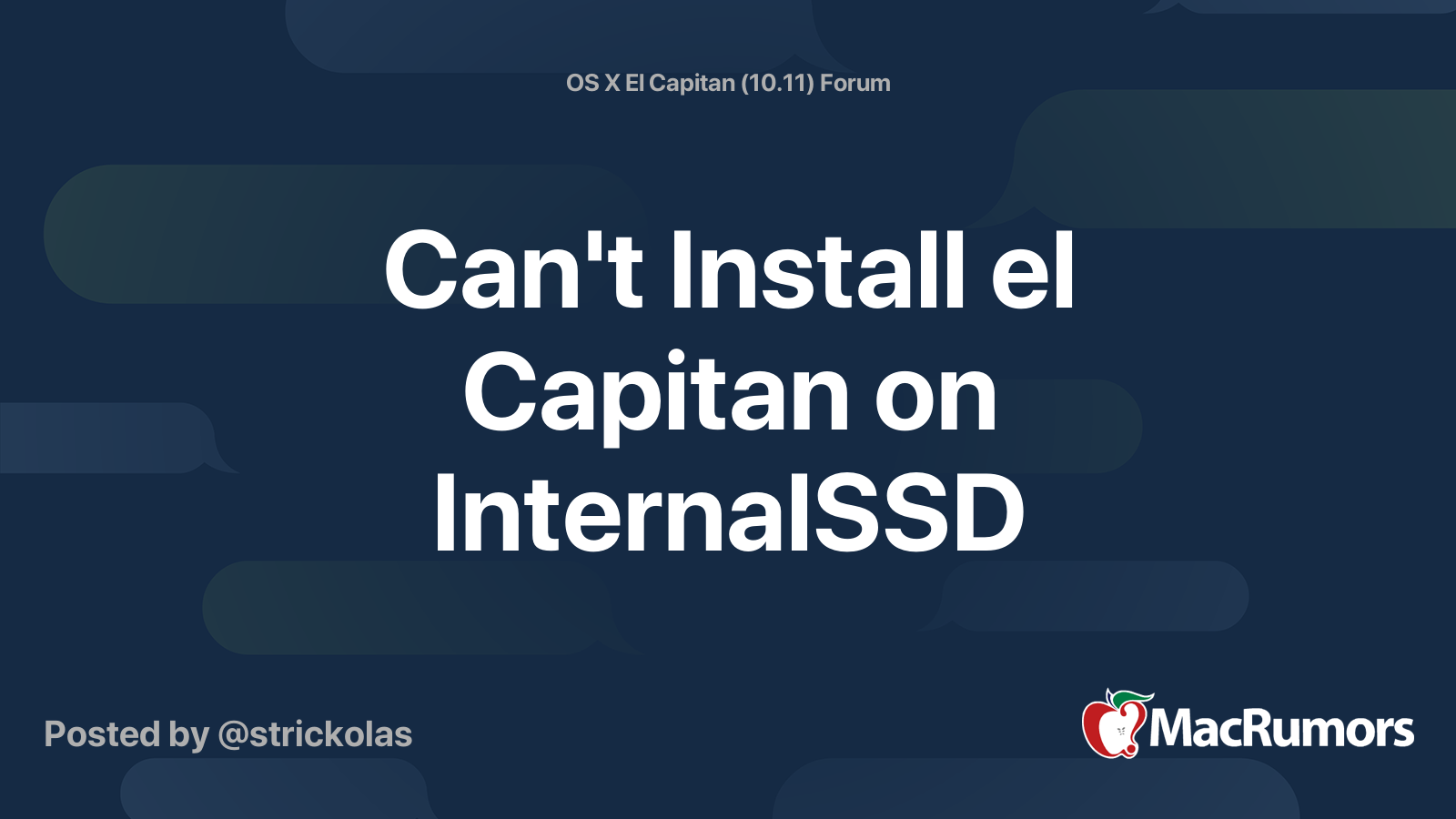 El Capitan Could Not Be Installed