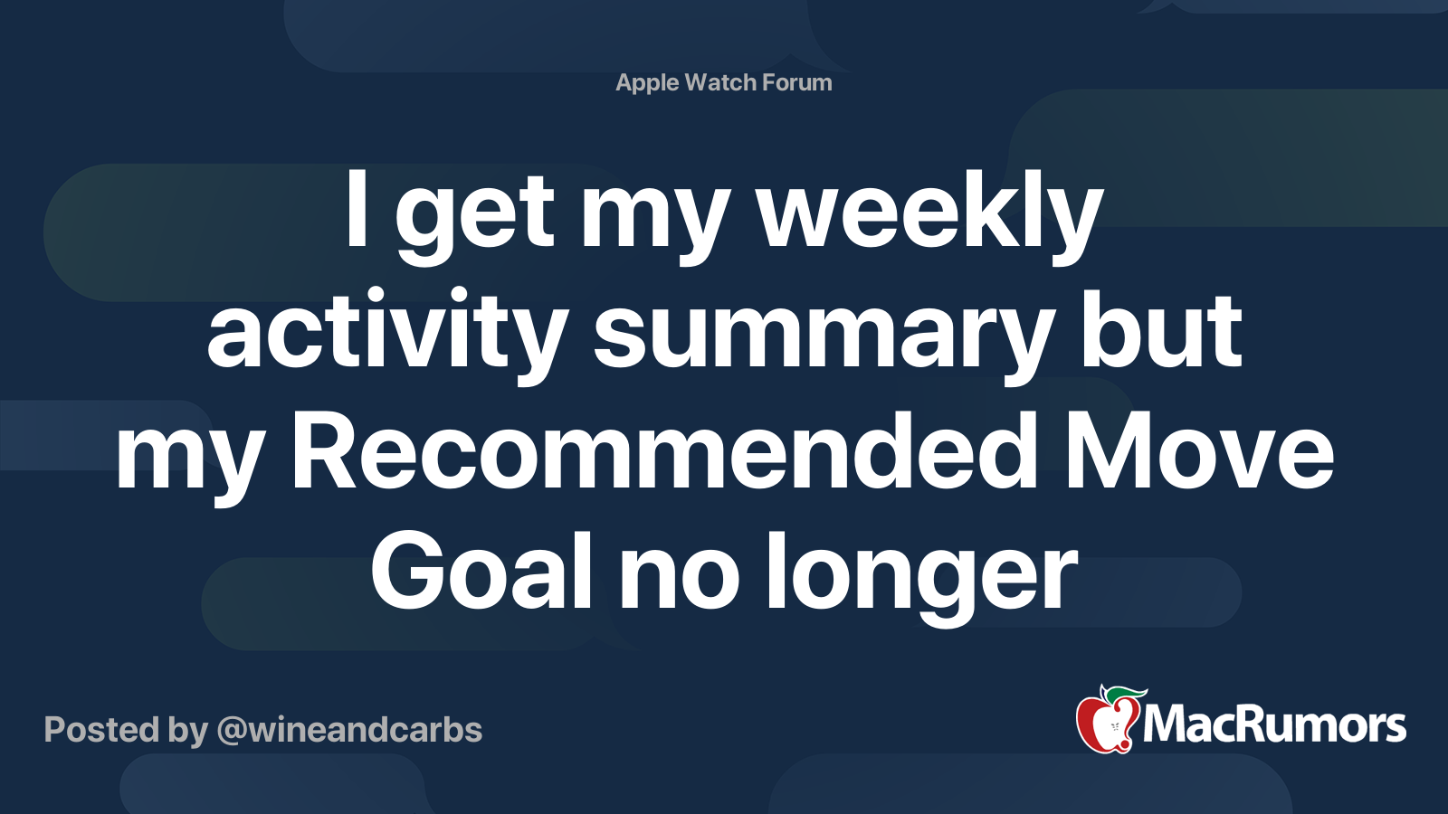 I get my weekly activity summary but my Recommended Move Goal no