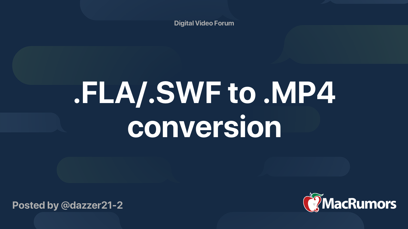 .FLA/.SWF to .MP4 conversion MacRumors Forums