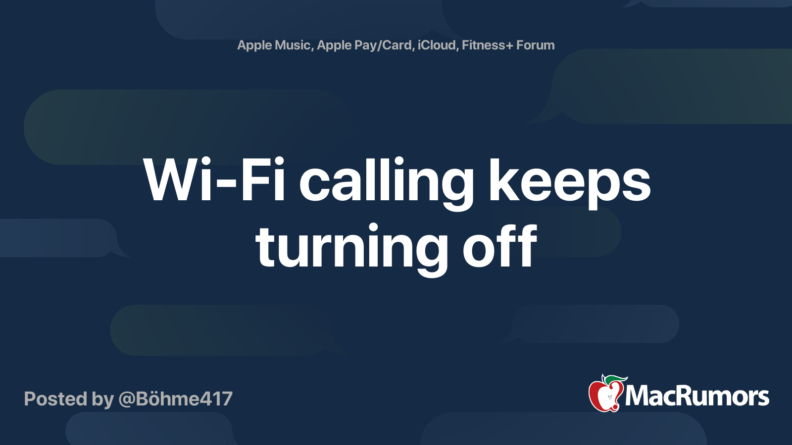 WiFi calling keeps turning off MacRumors Forums