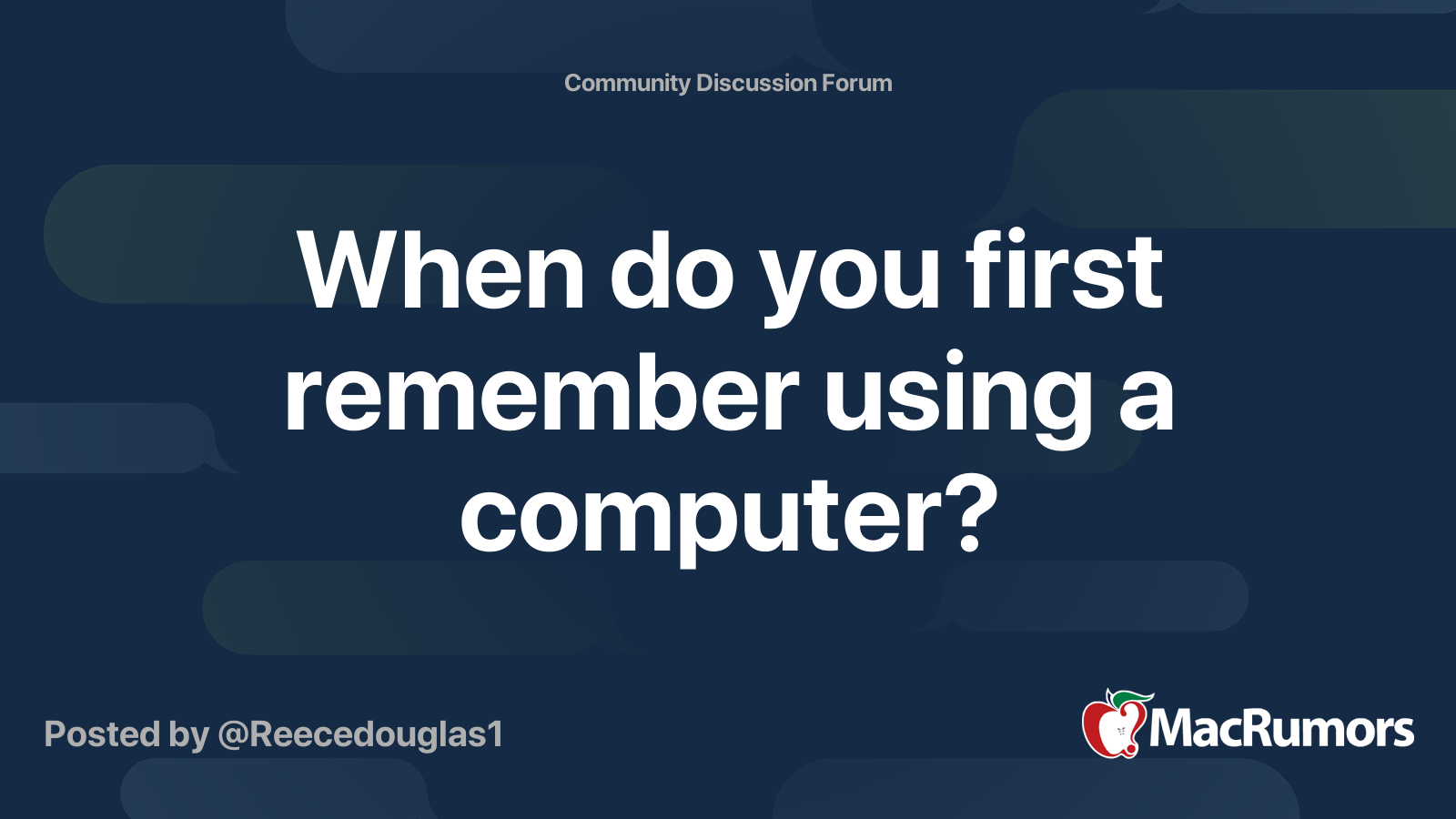 When do you first remember using a computer? | MacRumors Forums