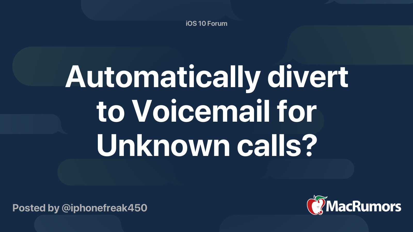 how to automatically send unknown calls to voicemail