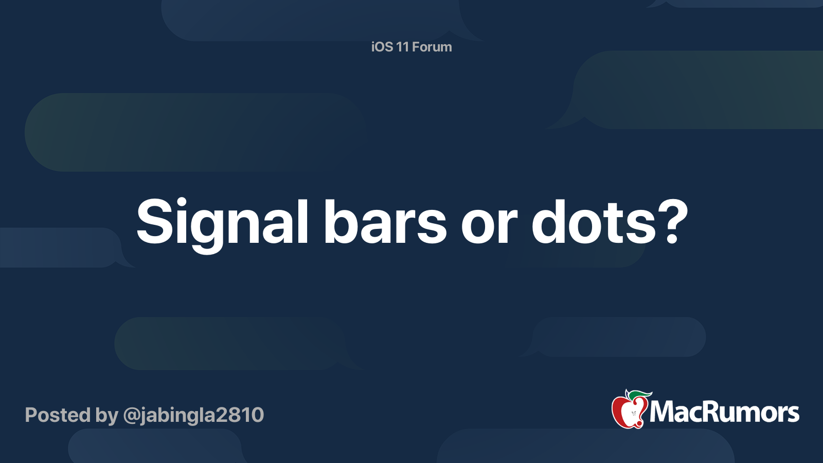 Signal bars or dots? MacRumors Forums