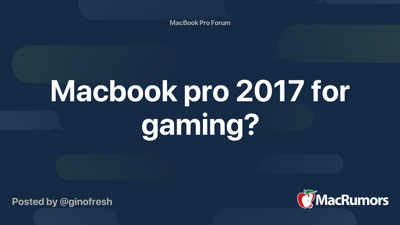 Macbook pro 2017 for gaming? MacRumors Forums