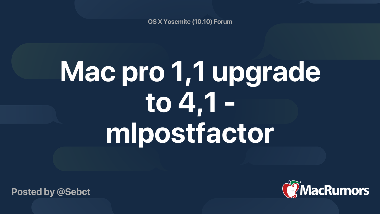 Mac pro 1,1 upgrade to 4,1 mlpostfactor MacRumors Forums