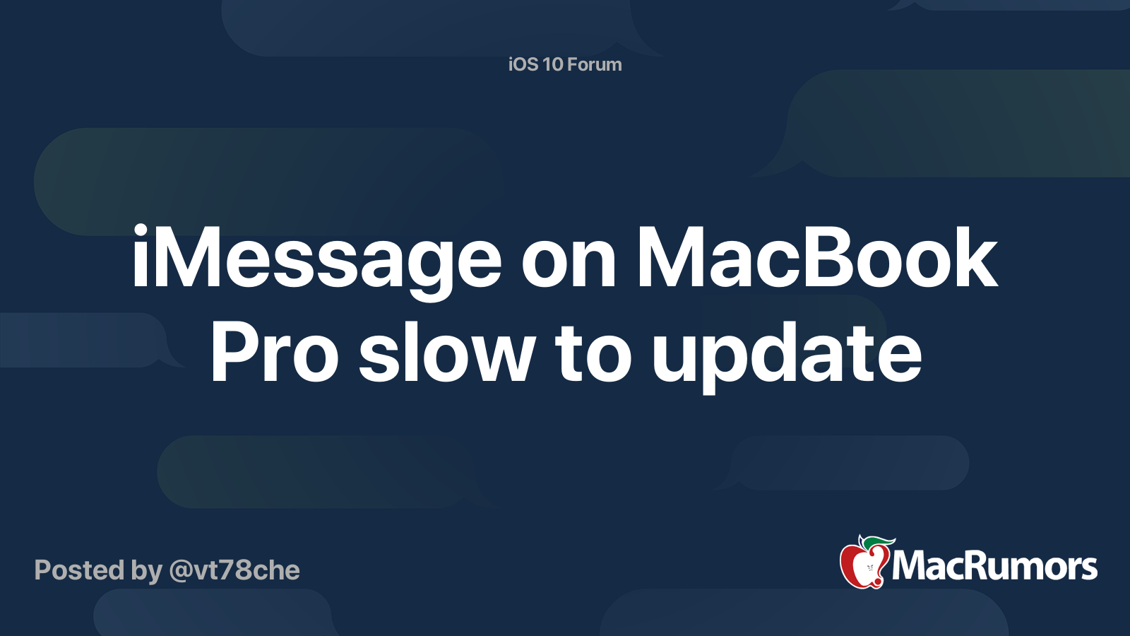 IMessage On MacBook Pro Slow To Update MacRumors Forums