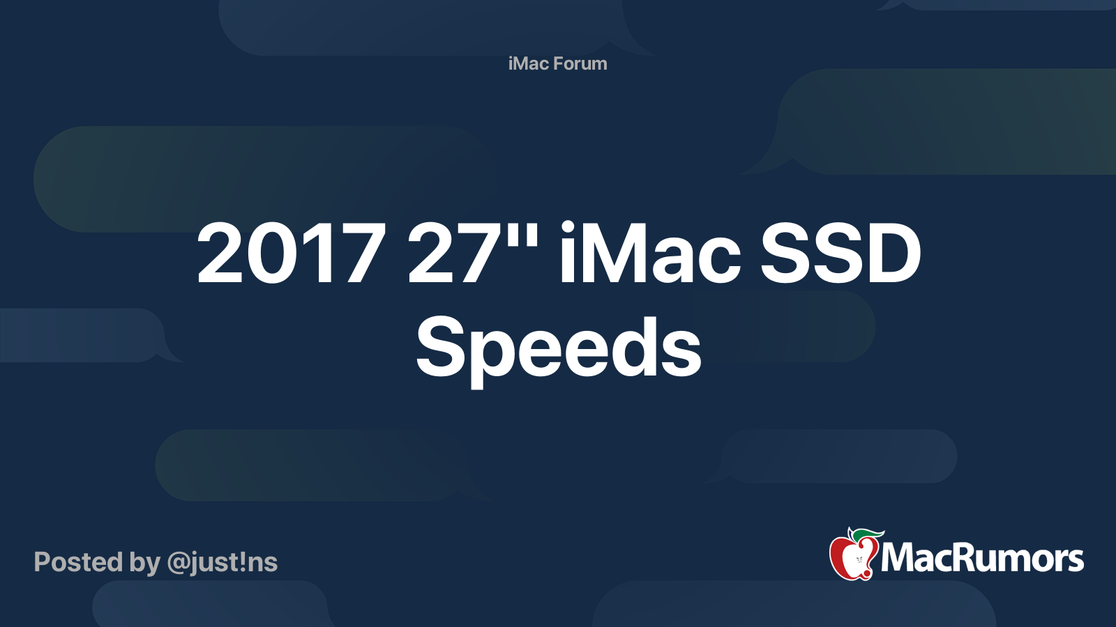 27" iMac SSD Speeds | MacRumors